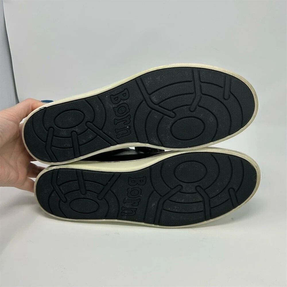 Born Allegheny Men's Sneakers Black Low Top Lace-Up Casual Shoes Size 10.5